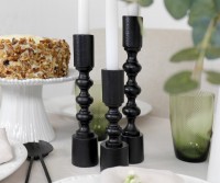 Bergen Black Metal Candlestick - Medium
