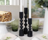 Bergen Black Metal Candlestick - Medium