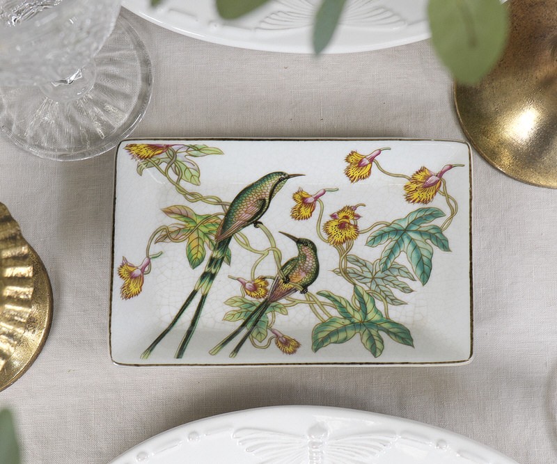 Emerald Hummingbird Trinket Dish