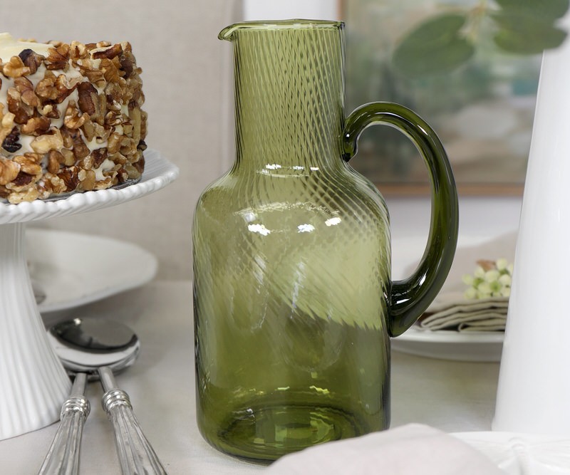 Linette Green Glass  Jug