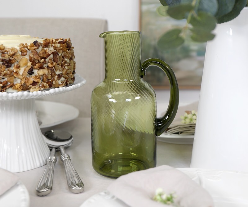 Linette Green Glass  Jug
