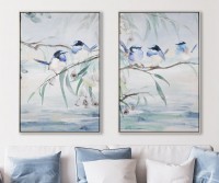 Forest Fairywrens II Framed Canvas Painting