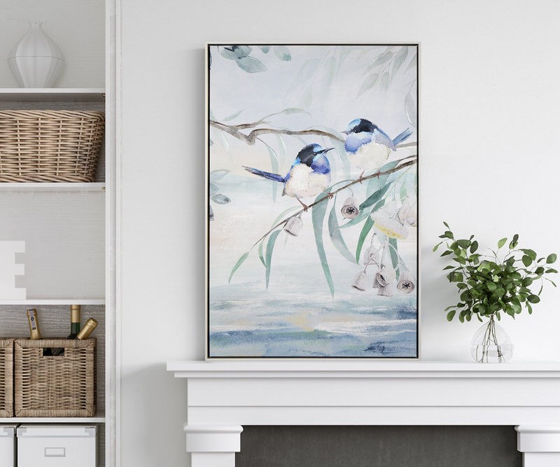 Forest Fairywrens I Framed Canvas Painting