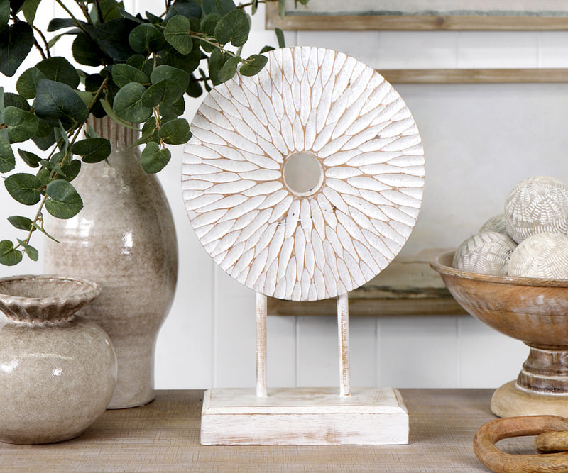 Wallis White Wooden Disk on StandSmall Gift ideas for that special