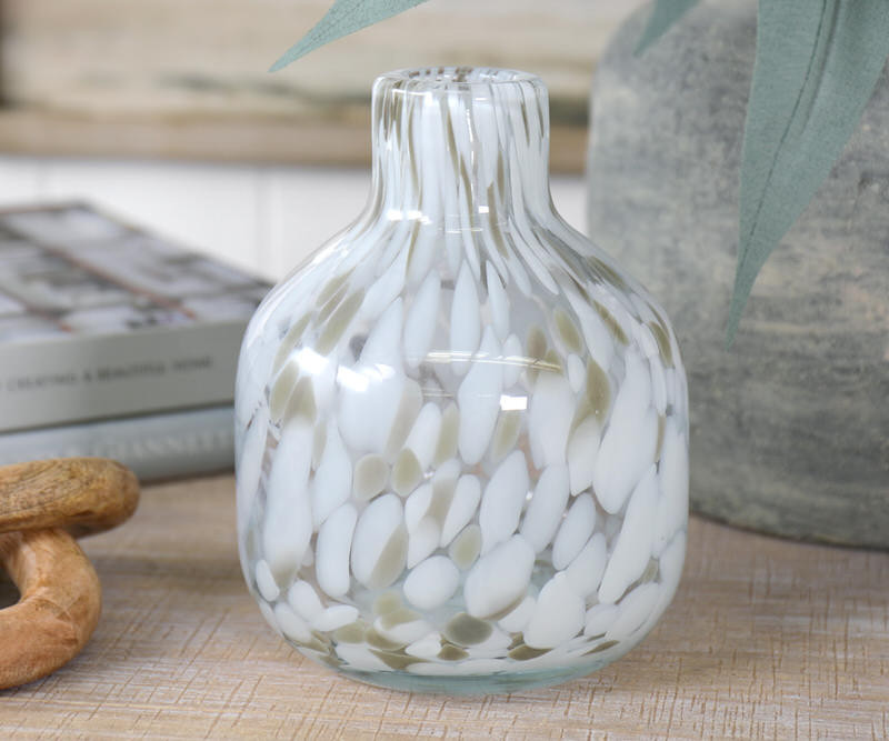 White Biscay Glass Vase - Small