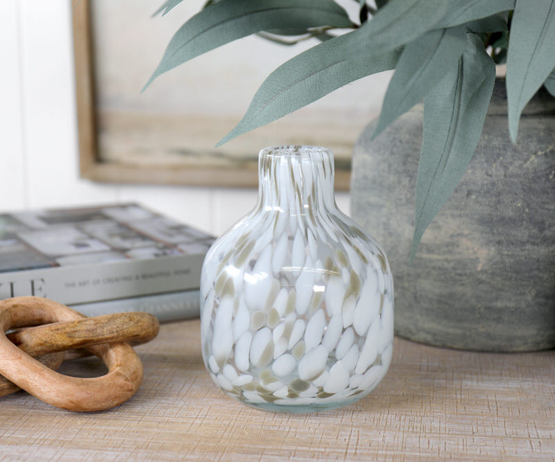 White Biscay Glass Vase - Small