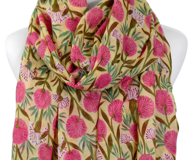 Amelie Yellow & Pink Floral Scarf