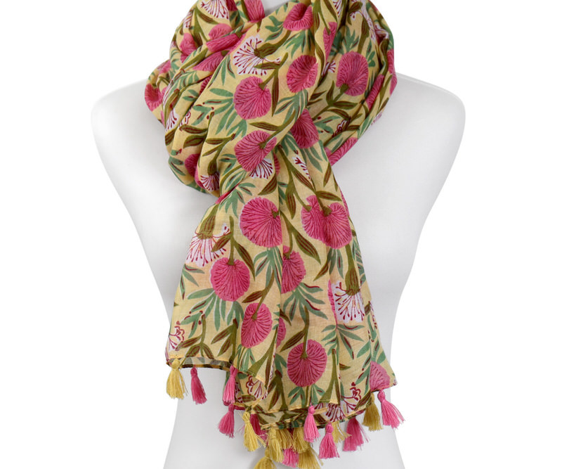 Amelie Yellow & Pink Floral Scarf