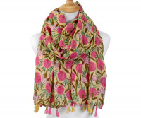 Amelie Yellow & Pink Floral Scarf