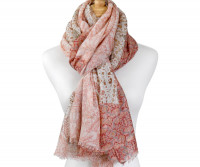 Rose Clair Apricot & Gold Paisley Scarf