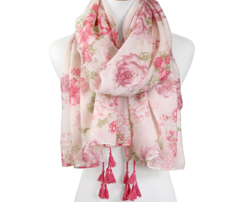 Romance Pink Roses Scarf