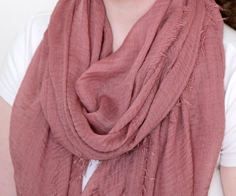 Rosewood Pink Muslin Scarf