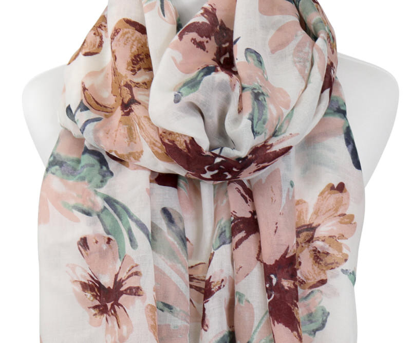 Helena Burgundy Floral Scarf