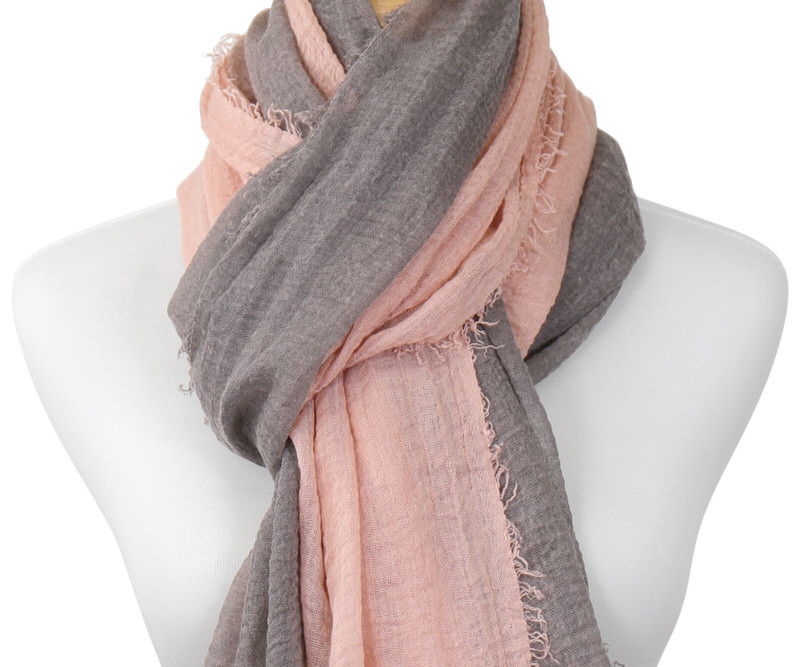 Sundance Pink & Grey Muslin Scarf