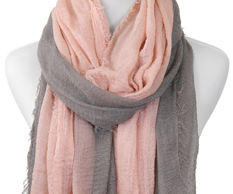 Sundance Pink & Grey Muslin Scarf