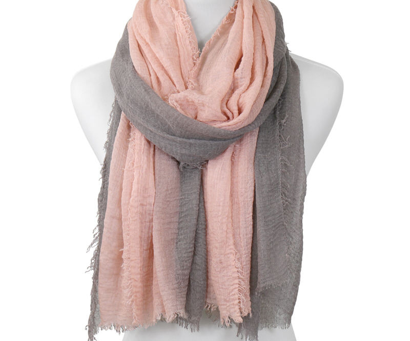 Sundance Pink & Grey Muslin Scarf