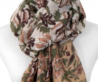 Hathaway Khaki & Burgundy Floral Scarf