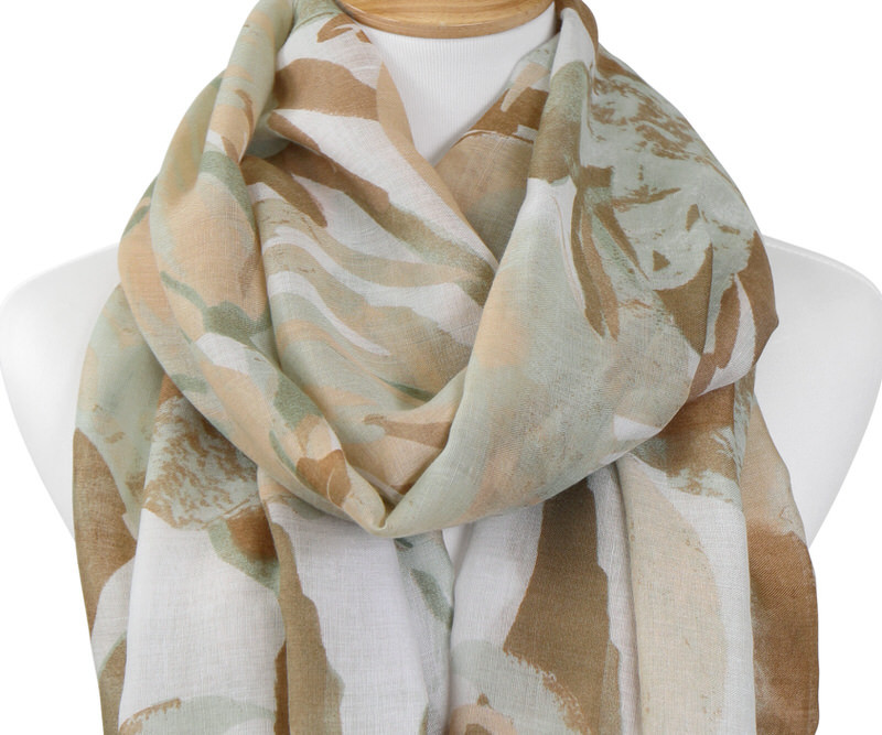 Pistachio Abstract Watercolour Scarf