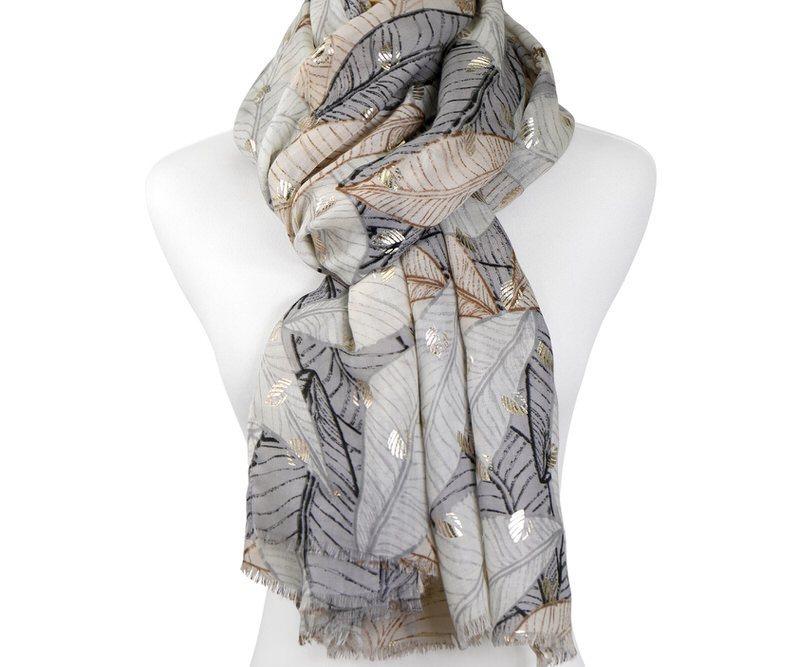 Banyan Metallic Leaf Scarf