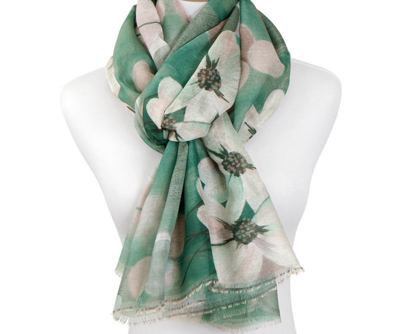 Hope Jade Green Floral Scarf