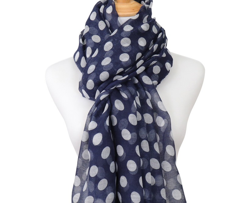 Hampton Resort Navy Spot Scarf