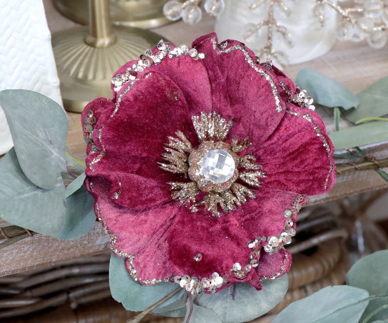 Larissa Berry Velvet Flower Tree Decoration