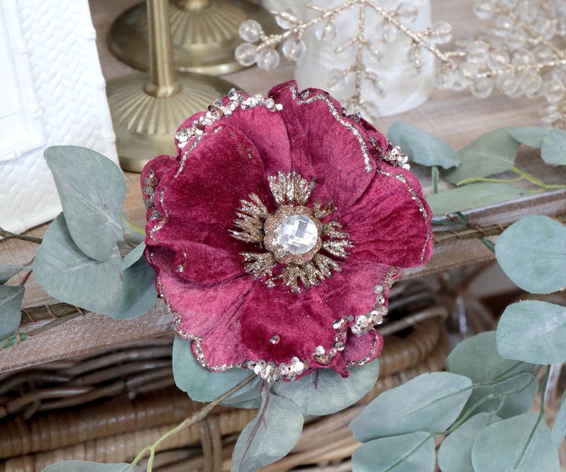 Larissa Berry Velvet Flower Tree Decoration