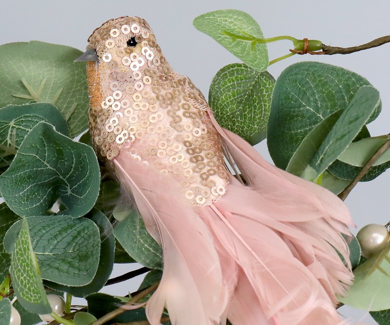 Talisa Blush Pink Sequin Bird Clip