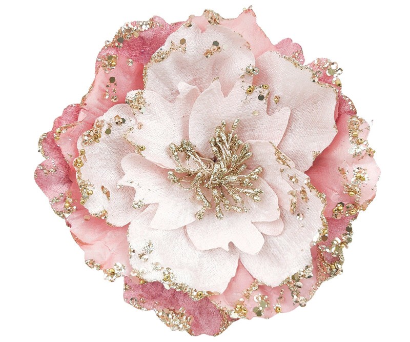 Peony Rose Pink Velvet Flower Tree Decoration