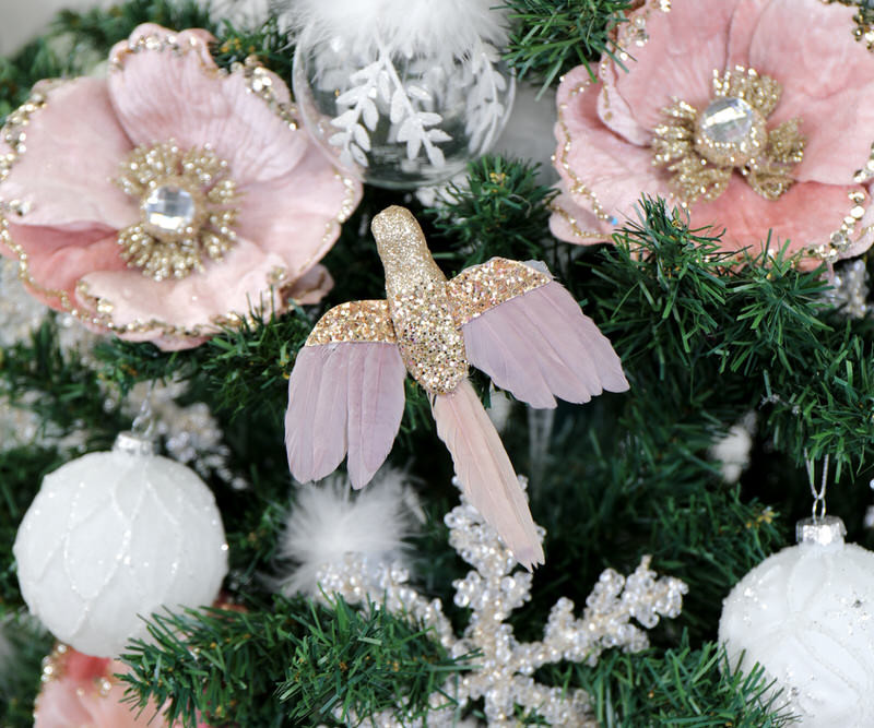 Isobel Pink & Gold Hummingbird Tree Decoration