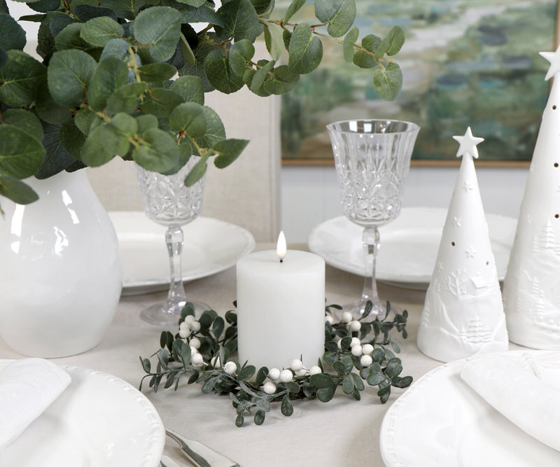 Edenhall White Berry Candle Wreath