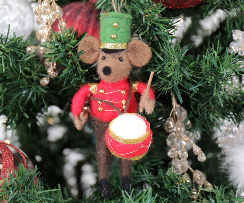 Drummer Felt Mouse Tree Decoration