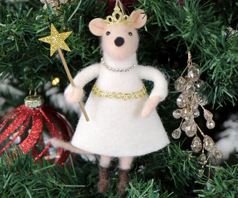 Sugar Plum Fairy Felt Mouse Tree Decoration