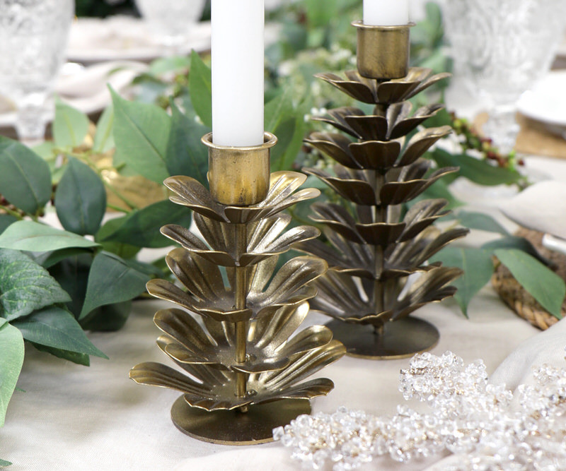 Small Gold Pine Cone Candle Holder