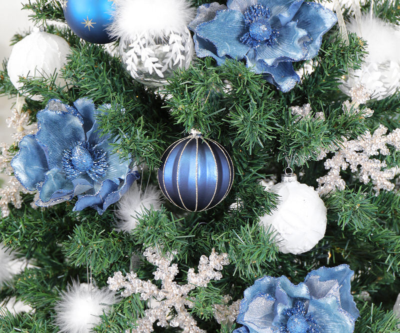Royale Blue & Gold Glass Bauble
