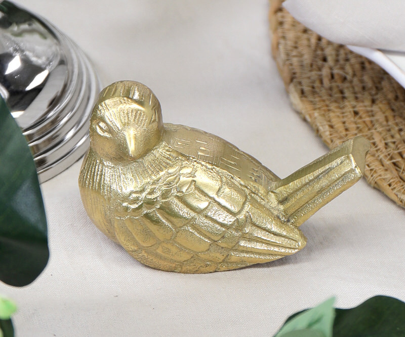 Nesting Gold Bird Ornament