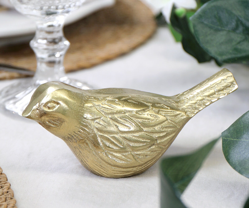 Perching Gold Bird Ornament