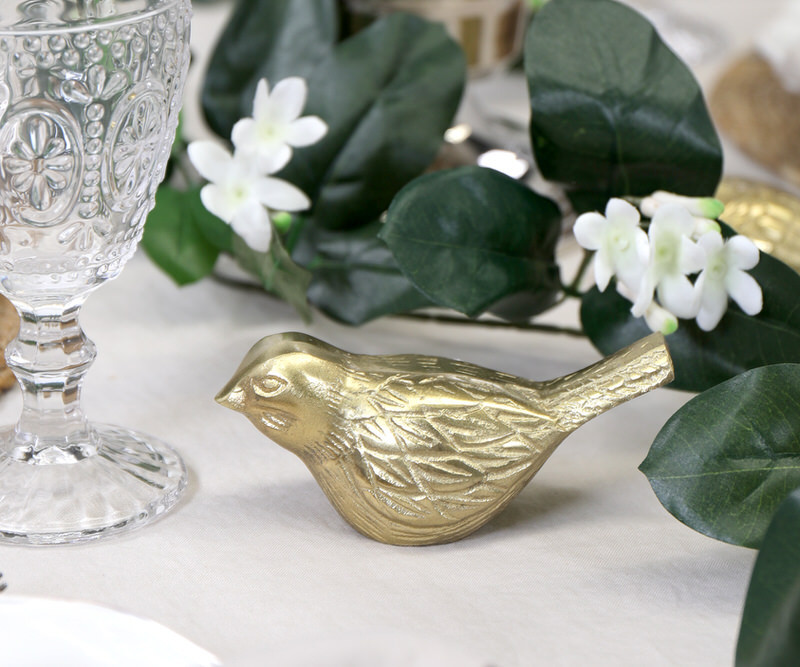 Perching Gold Bird Ornament