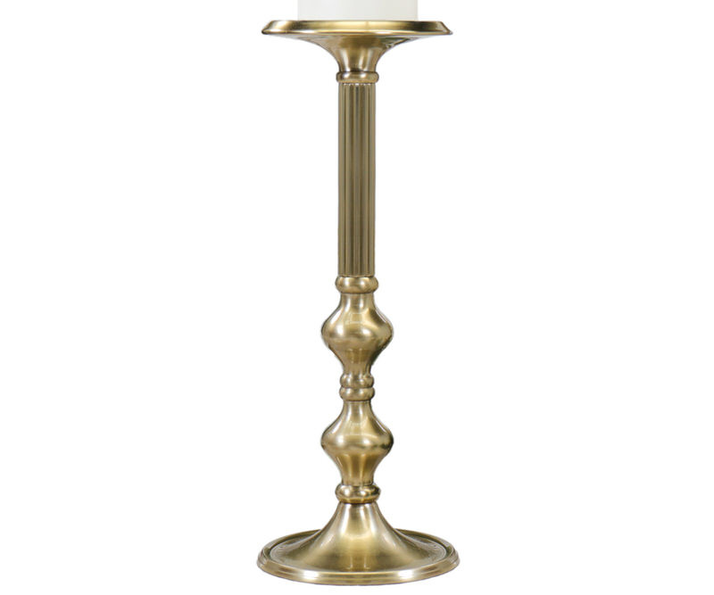 Short Highgate Ribbed Gold Candlestick