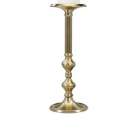 Short Highgate Ribbed Gold Candlestick