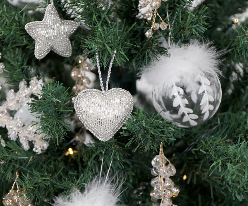 Dazzle Beaded Heart Tree Decoration