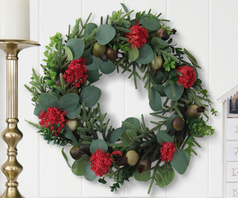 Red Waratah Christmas Wreath