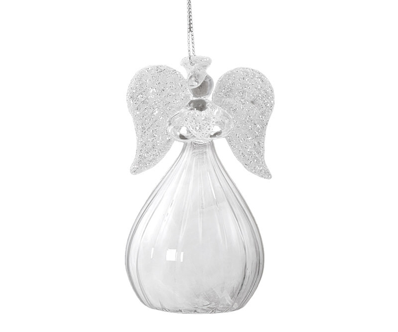 Small Glitter Glass Angel Tree Decoration