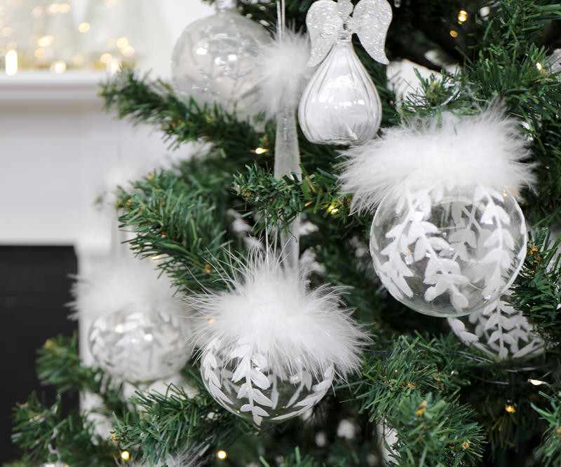 Set 2 Park Lane Glass Tree Baubles