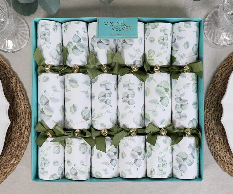 Set 6 Luxury Eucalyptus Christmas Crackers
