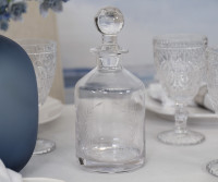 Lydia Etched Wreath Glass Decanter