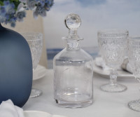 Lydia Etched Wreath Glass Decanter