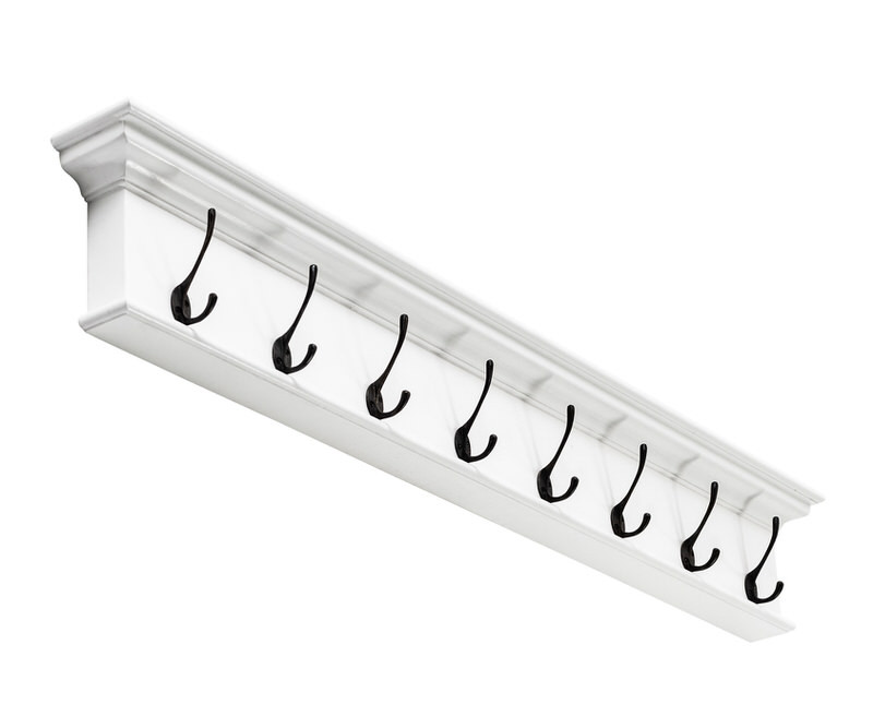 Halifax White 8 Hook Coat Rack