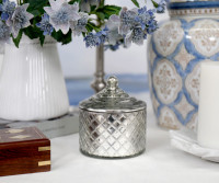 Chantilly Vintage Silver Glass Trinket Box
