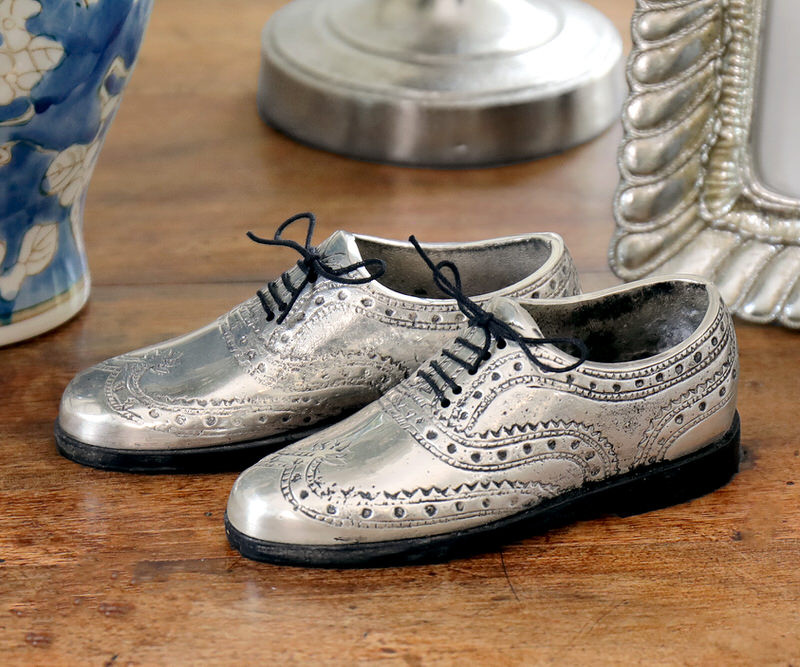 Set 2 Silver Brogue Shoes